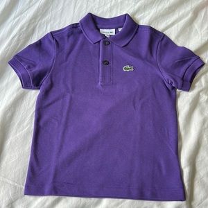 💜 NWOT purple kid’s Lacoste polo shirt